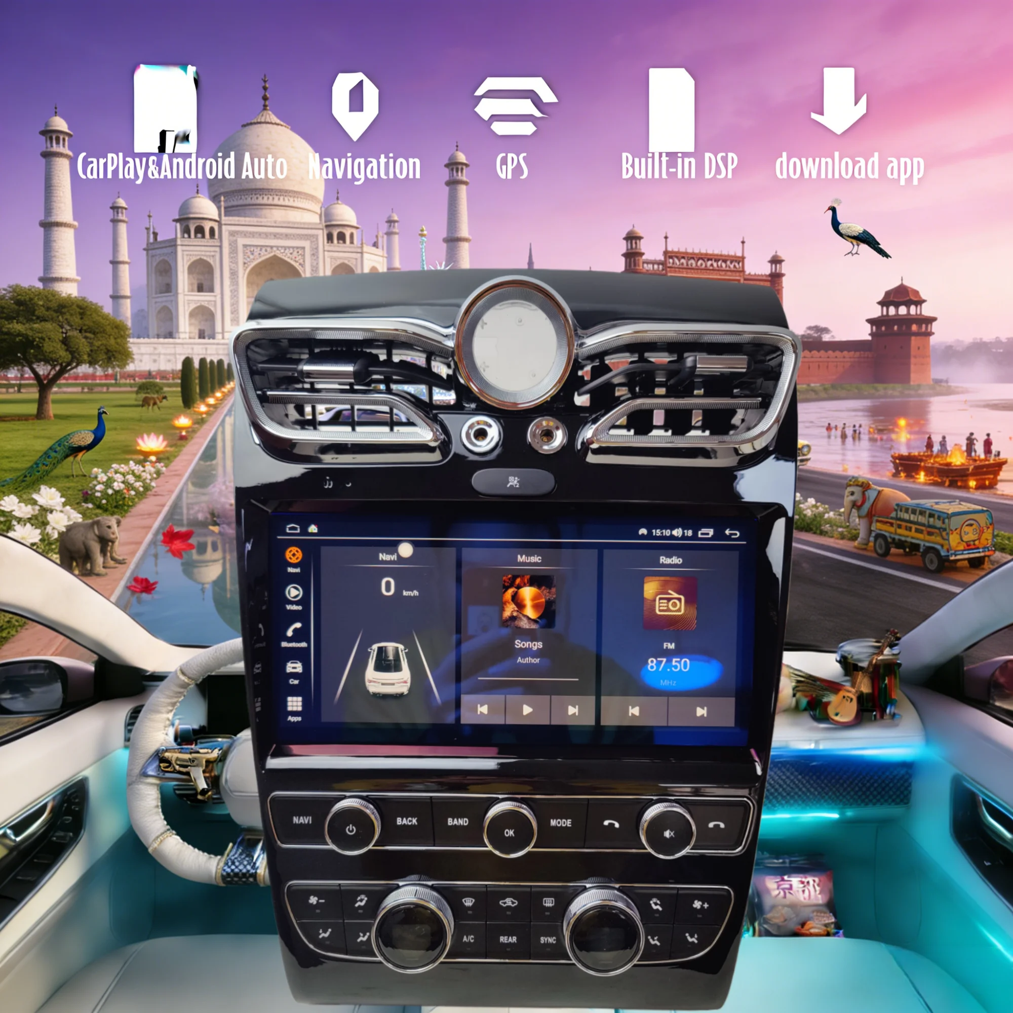 Фото 10.9-дюймовый автомобильный мультимедийный центр с CarPlay и Android 14 для Bentley Flying Spur Continental GT 2005-2019: автомагнитола, GPS, стереоплеер, головное устройство №1