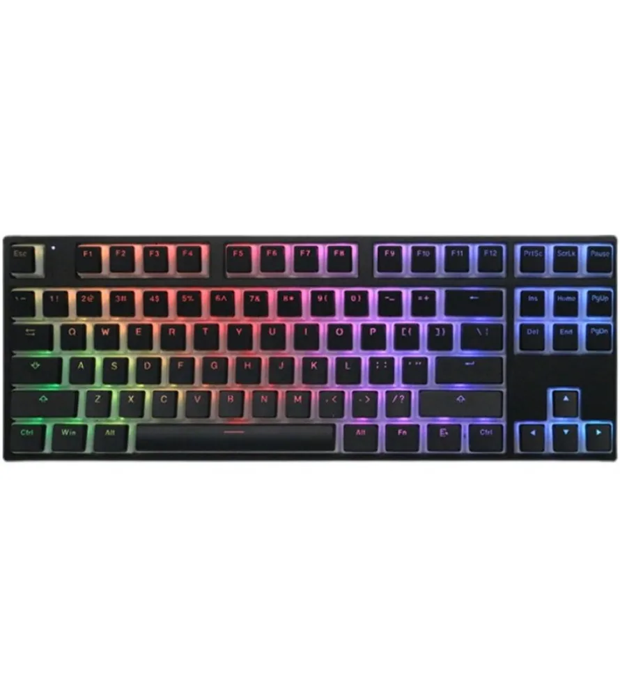 Фото Двойные кожаные кейкапы Milk Pudding 108, стандартный материал PBT, высота OEM, для GH61/87/104/108, черно-белые №3