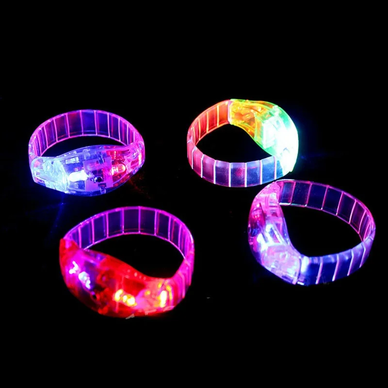 

12pcs Adult Kids Flashing LED Light Up Bracelet Glow in Dark Bangle Wristbands Toys for Wedding Bar s Night Event Party Festival