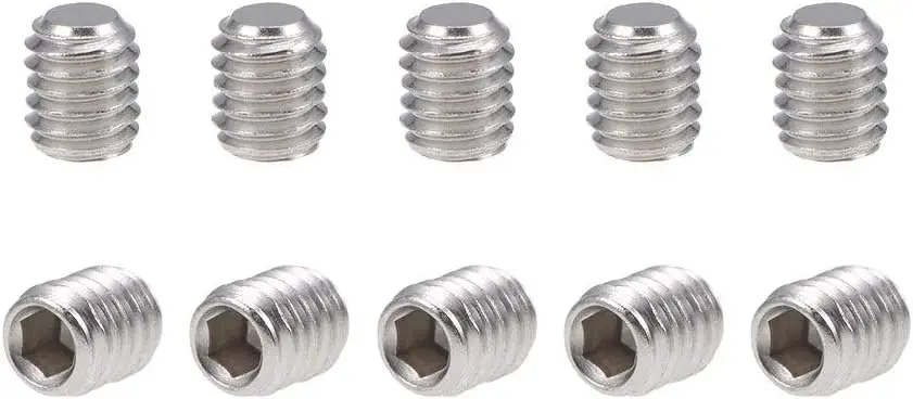 

Keszoox 50Pcs M4x5mm Internal Hex Socket Set Grub Screws Flat Point 304 Stainless Steel Screw