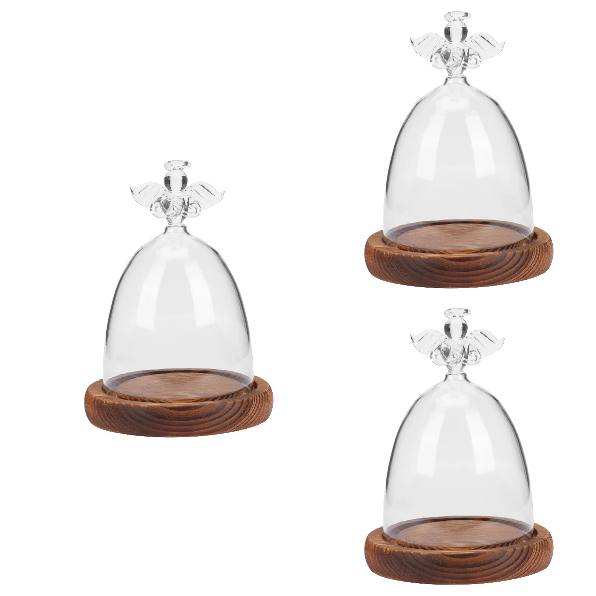 

3x Dome Dustproof Cover Glass Display Cover Glass Bell Jar Eternal Flower Cover for Figurine Flower Model
