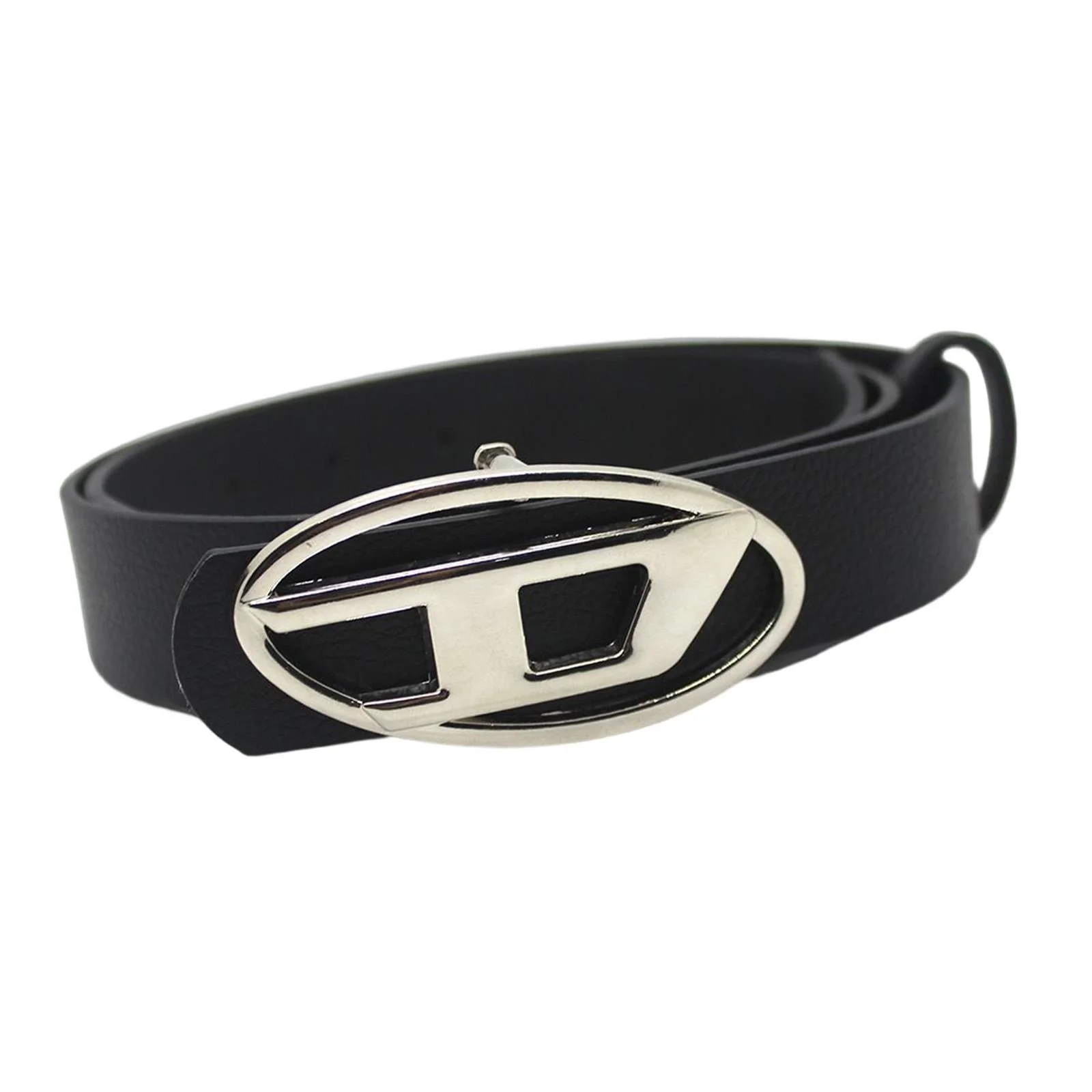 PU Leather Belt Letter D Oval Metal Snap Buckle Fashion 1.1" Width Uniform Belt Waist Belt Waisand Lady Belt for Pants Trendy