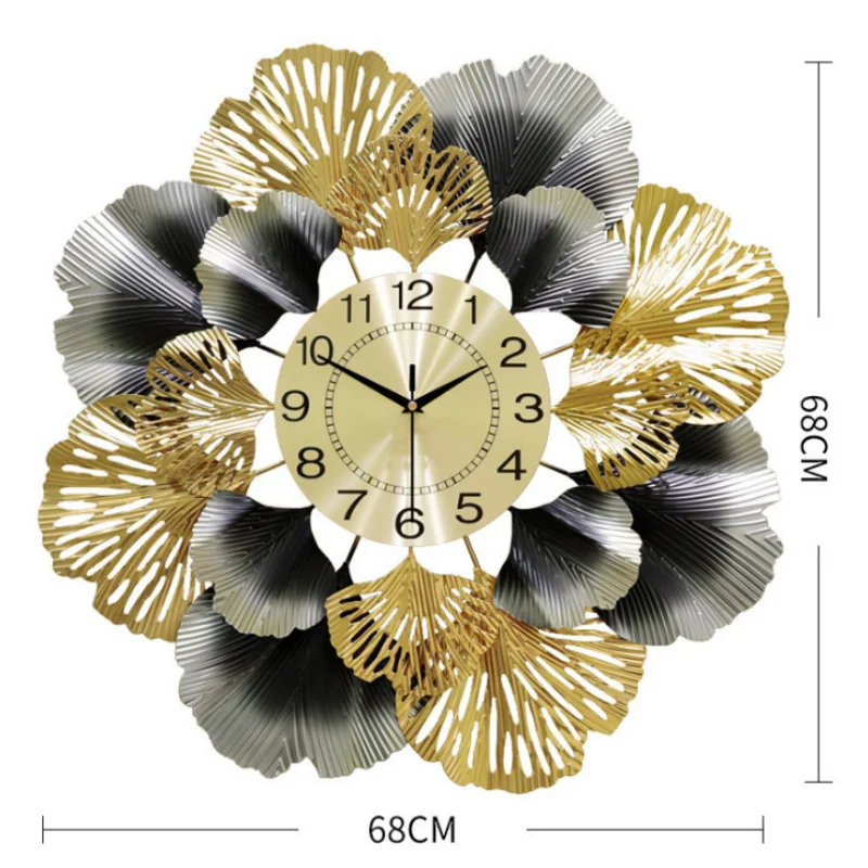 

Modern Wrought Iron Wall Hanging Ginkgo Leaf Wall Clock about Pendant Wall Hanging Decoration Clock Set Wall Decoration