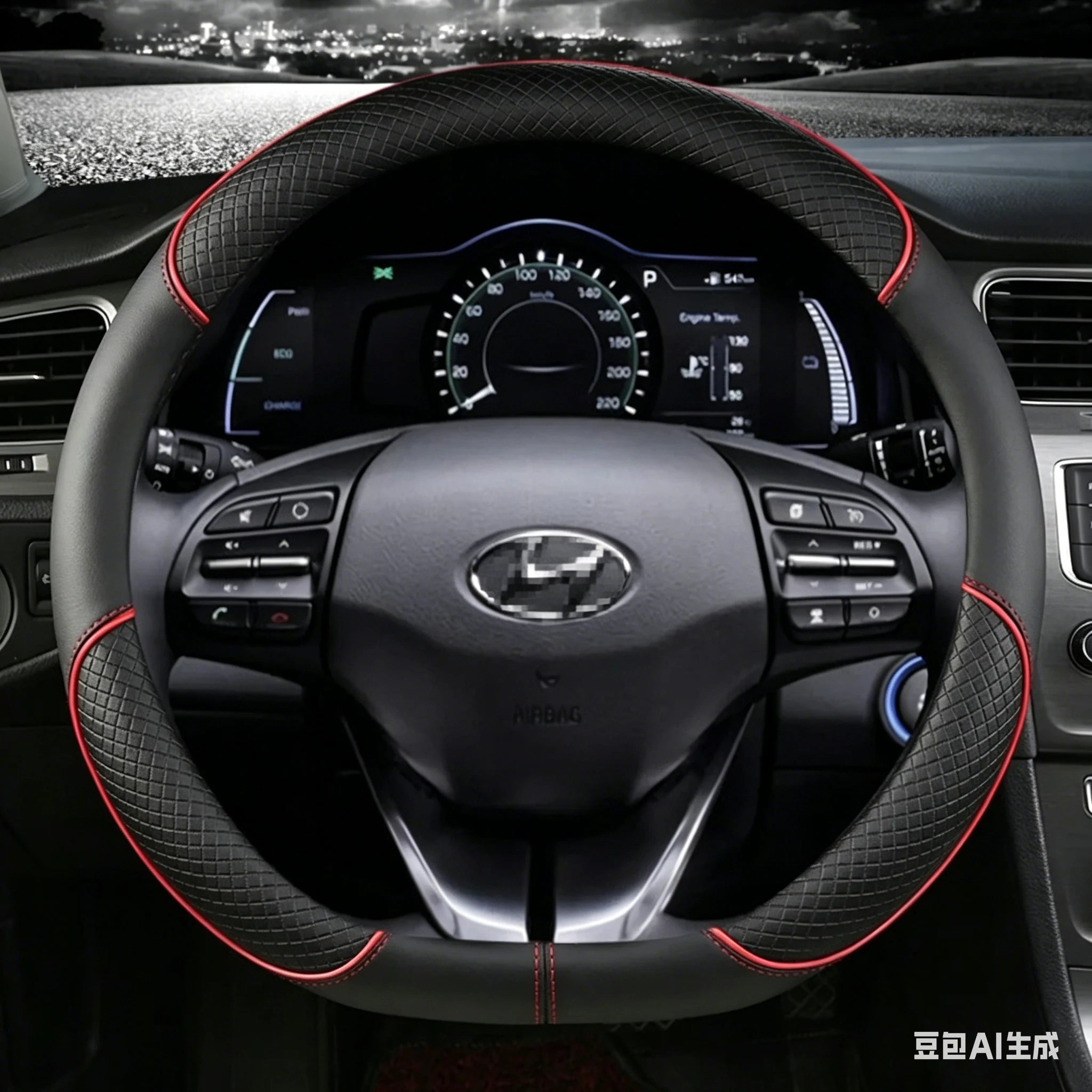 Фото Чехол на руль D-образной формы из искусственной кожи для Hyundai Ioniq 2016-2022 годов, автомобильные аксессуары для интерьера №1