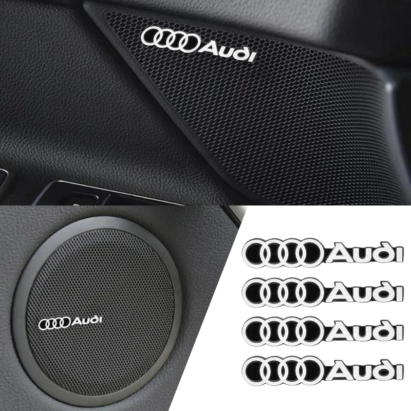 

Car Audio Speaker 3D Aluminum Badge Emblem Stereo Sticker For Audi A3 A4 A5 A6 A7 Q3 Q5 Q7 S3 S4 S5 S6 S8 TT B6 B7 B8 B5 RS3 RS4