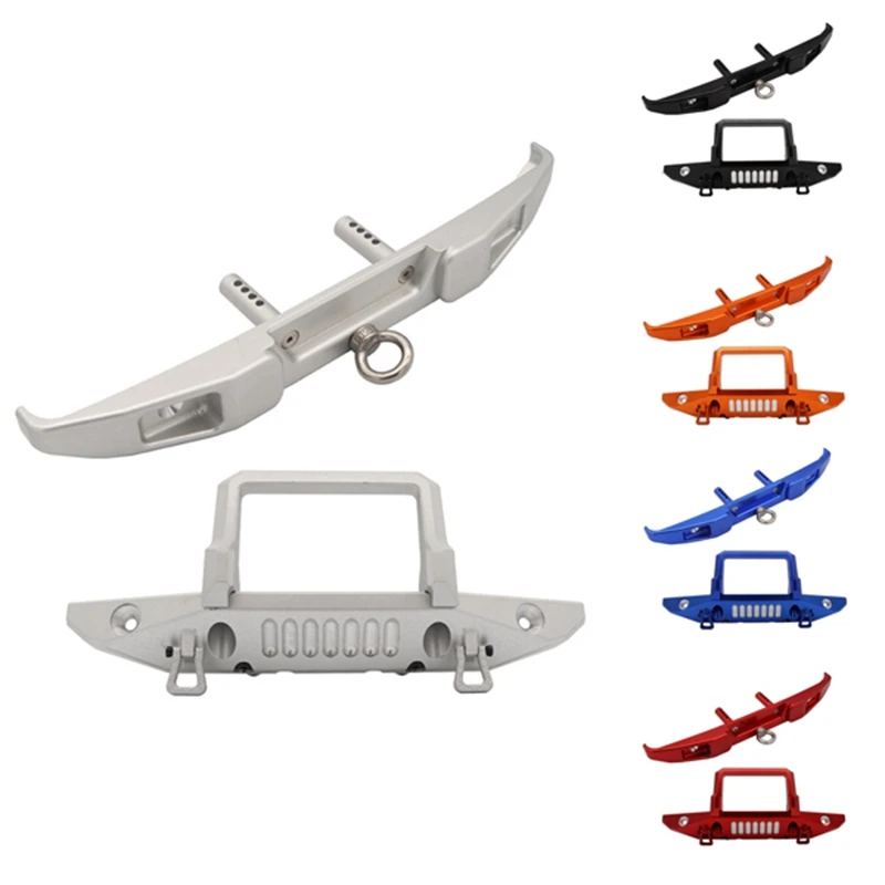 HOT-Metal Front & Rear Bumper With Tow Hook For Axial SCX6 AXI05000 1/6 RC Crawler Car Upgrades Parts Accessories