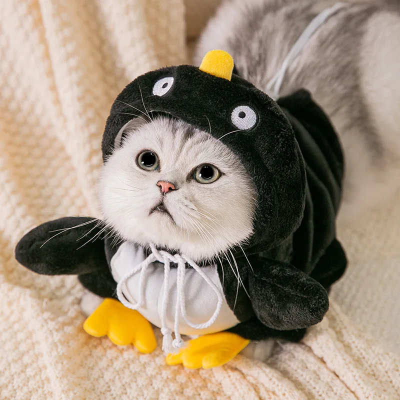 

Halloween Outfit Pets Dog Clothing Penguin Coat Dogs Clothes Cat Small Cute Thicken Autumn Winter Black Fashion Boy Yorkshire