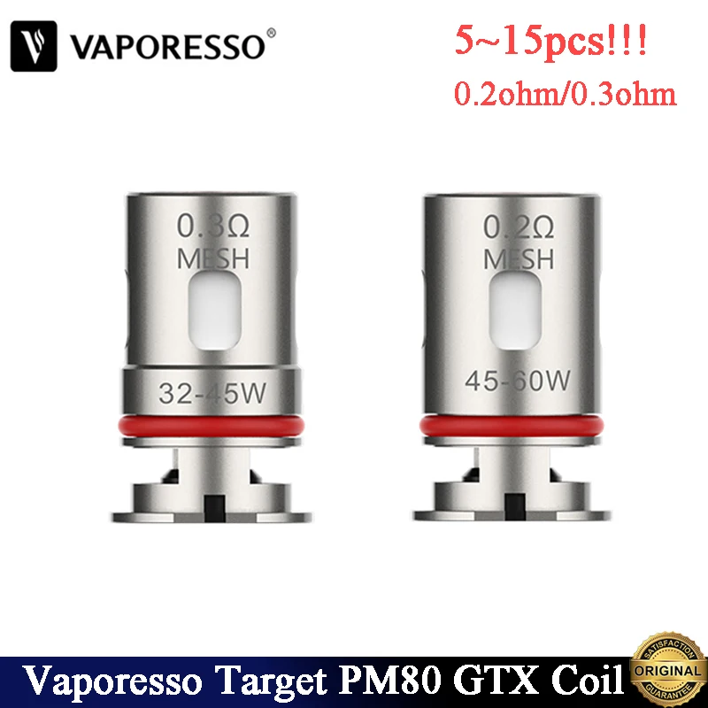 5~15pcs/lot Original Vaporesso GTX Mesh Coil 0.2ohm/0.3ohm Core Head Fit Target PM80 Pod /Swag PX80/GTX Go/Luxe 80