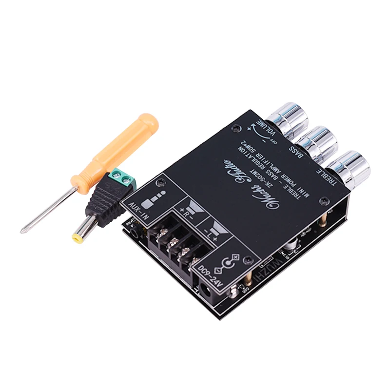 Материнская плата Bluetooth аудиомодуля с усилителем мощности, настройкой высоких и низких тонов, 2.0 стерео, входом AUX на 12В.