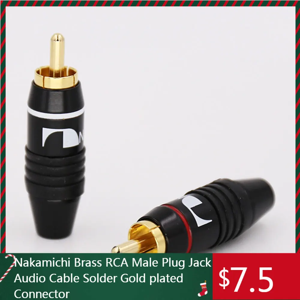 

Nakamichi R1711 Brass RCA Male Plug Jack Audio Cable Solder Gold plated Connector