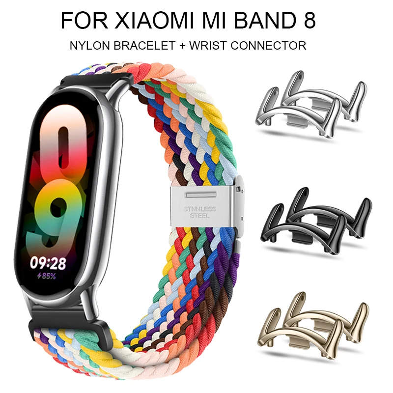 Solo Loop Strap For Xiaomi Mi Band 8 Elastic Braided Nylon Adjustable Watchband Correa Bracelet For miband 8 miband8 Accessories