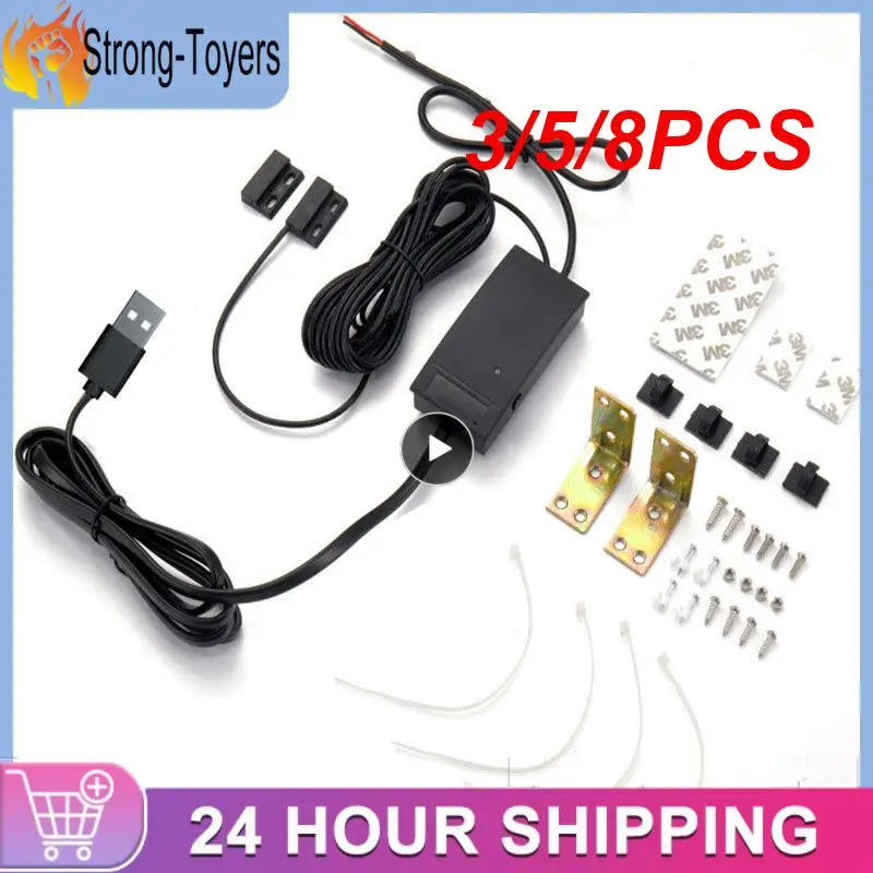 

3/5/8PCS Abs Intelligent Door Sensor Wall Mounted Door Magnetic Alarm Remote Monitoring Multi User Access
