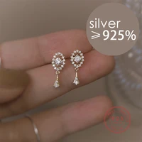 silver color 14k gold plated vintage pav%c3%a9 zircon stud earrings for womens exquisite fashion style wedding jewelry