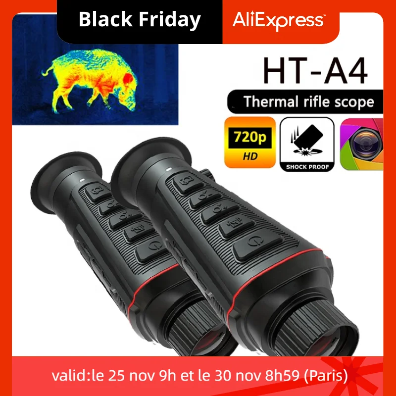 

Longrange HT-A4 Mini High Resolution Night Vision Zoom Spotting Thermal Imager Camera for Outdoor Hunting
