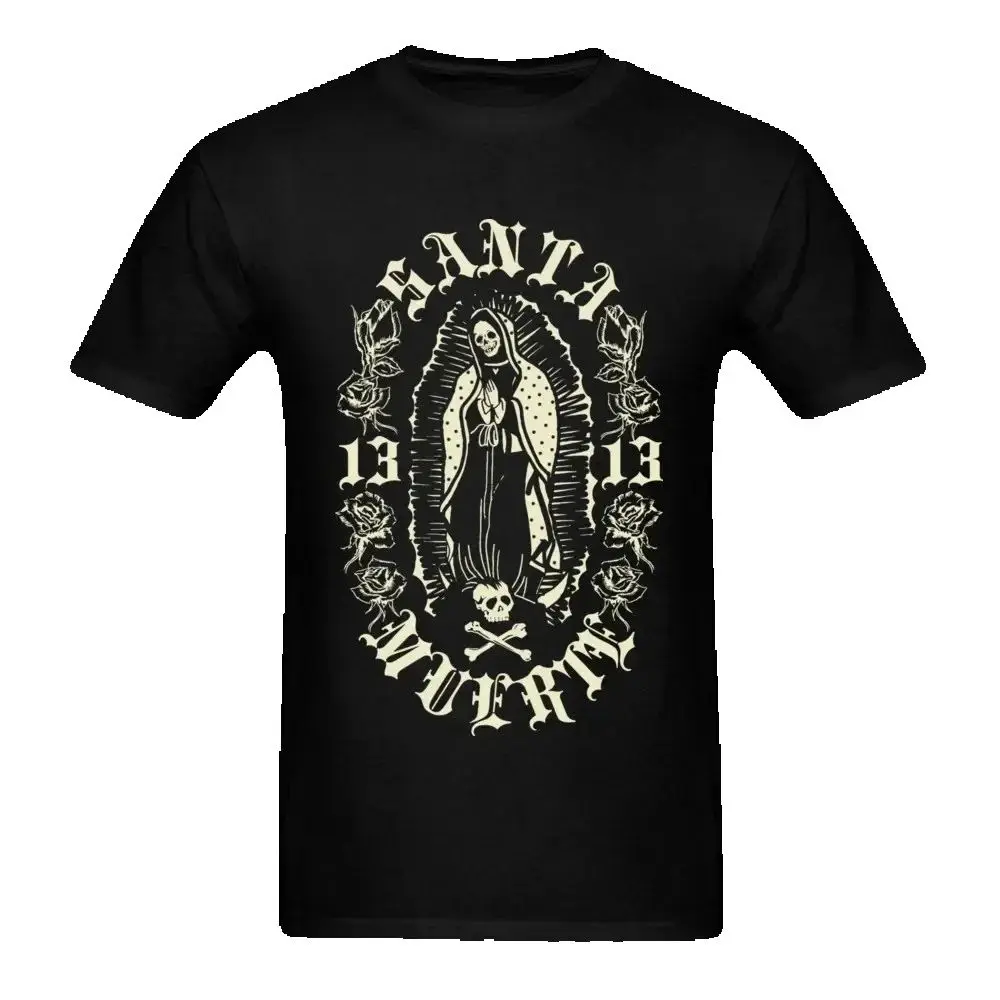Модный дизайн, футболка Santa Muerte 13, 100% хлопок, с круглым вырезом, летняя повседневная мужская футболка с коротким рукавом, размер S-3XL (art.: 3920cd348dbcb) - 3920cd348dbcb