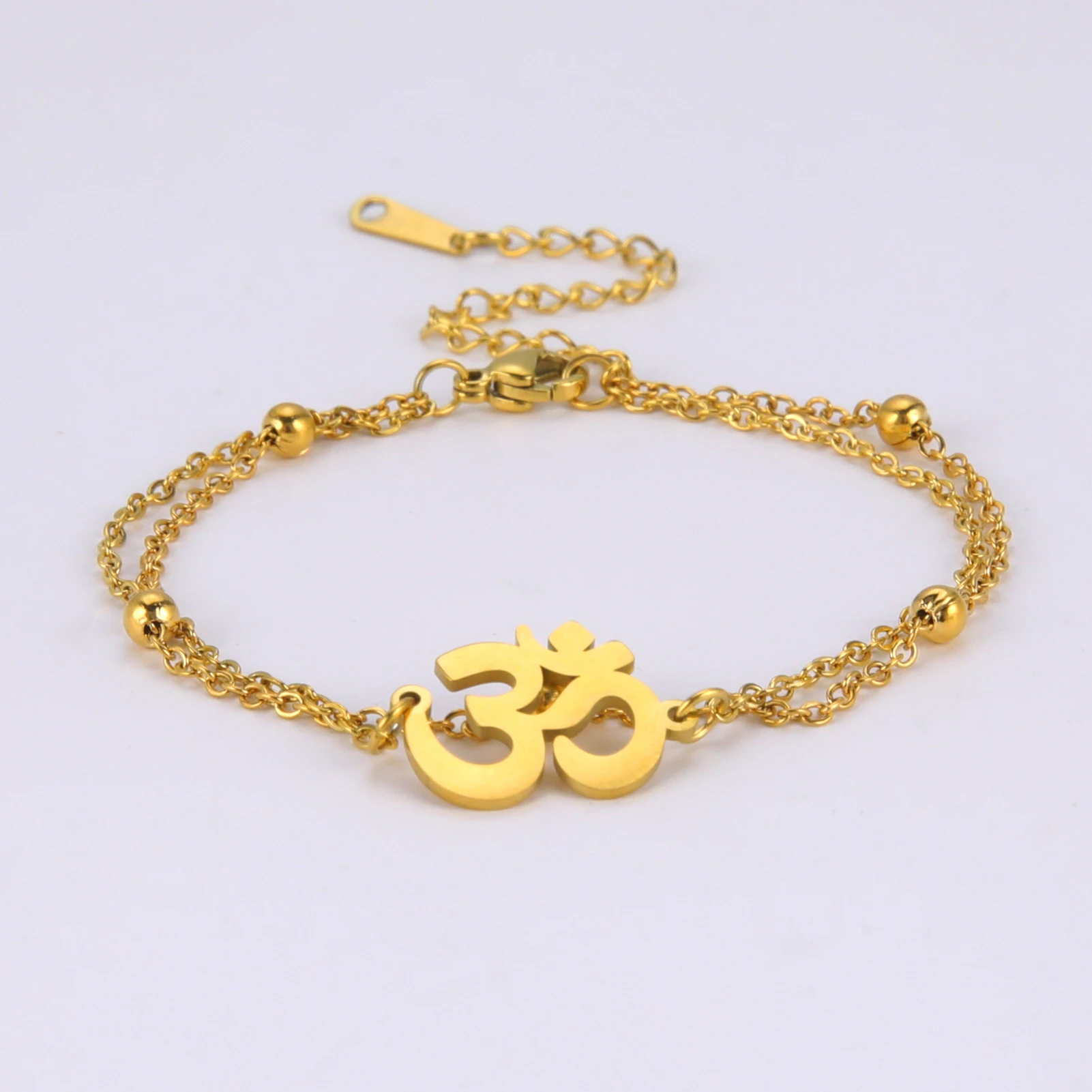 

Special Symbol Pendant Bracelets Stainless Steel Double Layer Chain Bracelets for Men Women Jewelry for Trend Party Gift