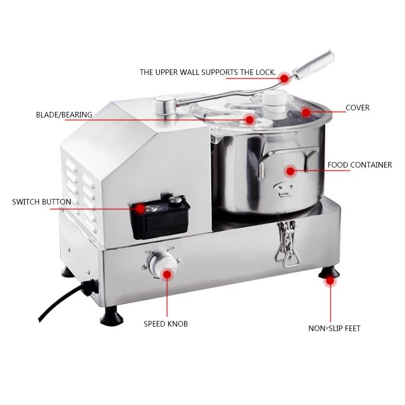 

Ginger Garlic Tomato Sauce Meat Chopping Machine 220V Electric Multifunctional Cutter HR-6L/9L/12L Vegetable Chopping Machine