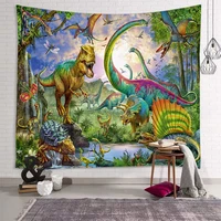 dinosaur tapestry wall hanging wild imitation animal tapestry jurassic wall decoration childrens bedroom living room dormitory