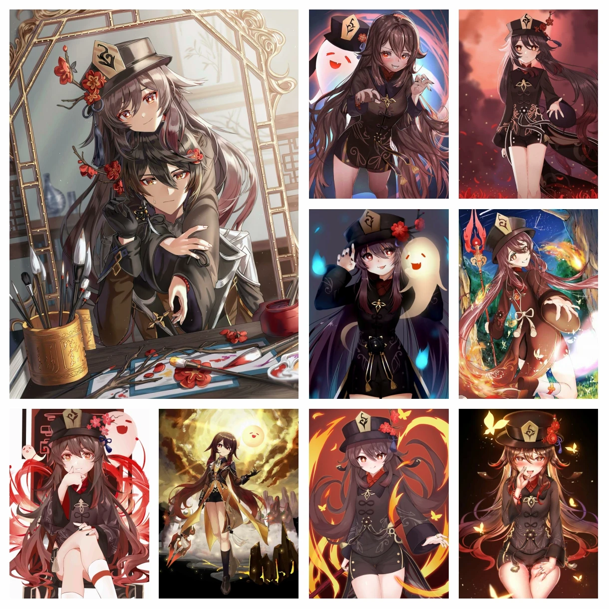 

DIY 5D Anime Genshin Impact Hu Tao Diamond Embroidery Painting Japanese Cartoon Cross Stitch Mosaic Picture Handcraft Home Decor