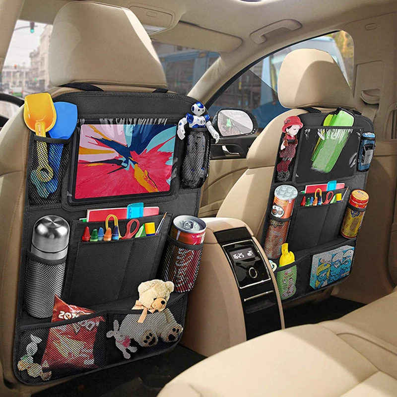 

Car Backseat Organizer with Touch Screen Tablet Holder Auto Storage Pockets Cover Car Seat Back Protectors Cars Accessories
