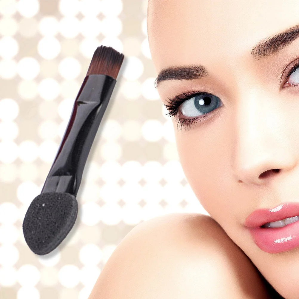 

50pcs Double Sided Eye Shadow Sponge Applicator Portable Eye Shadow Brush Makeup Tool for Women Girls (Black)