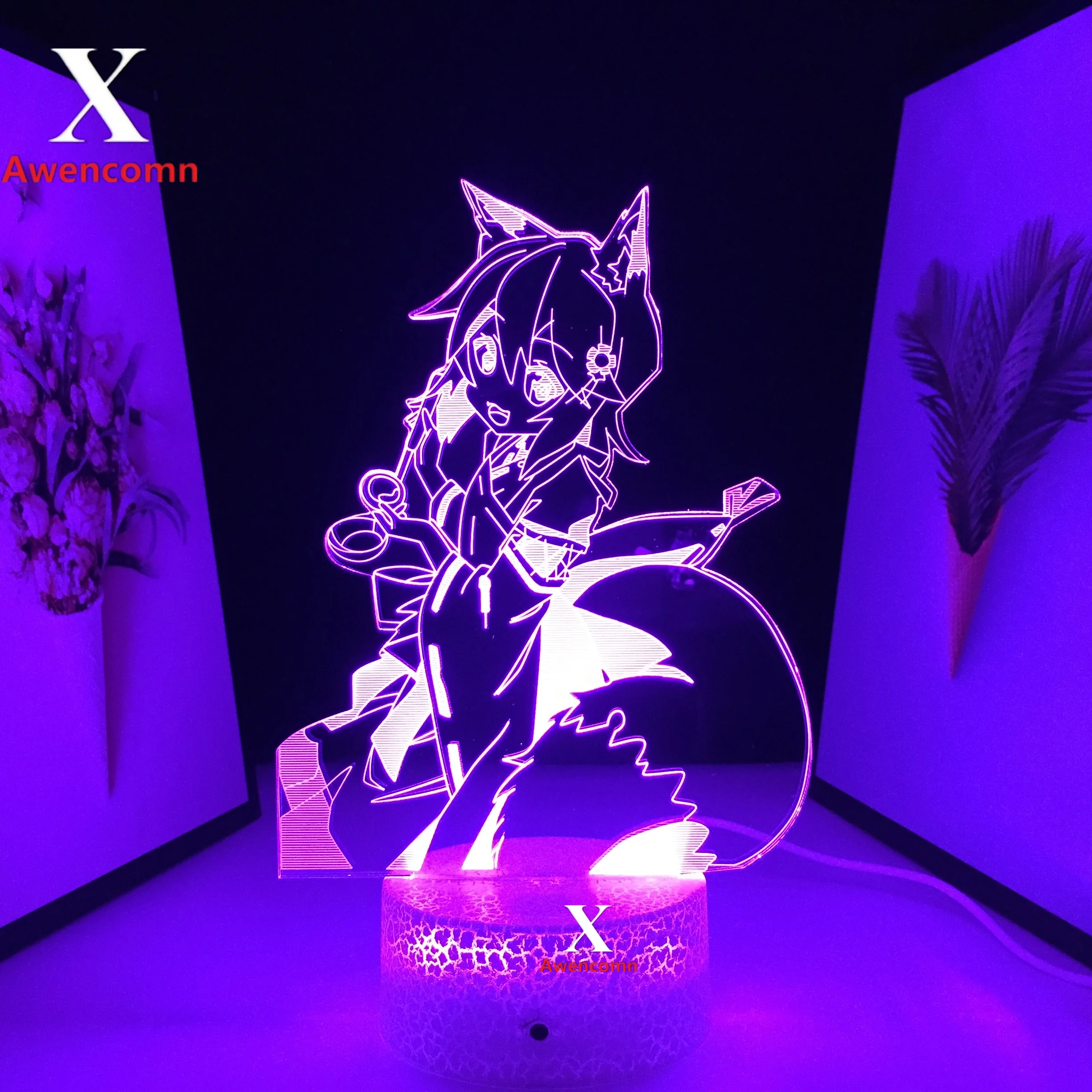 

3D Светодиодная лампа «Полезная лисица» Senko San, Ночной светильник, меняющий цвет, Usb Батарея, настольная лампа для девочек, спальня, светильник...