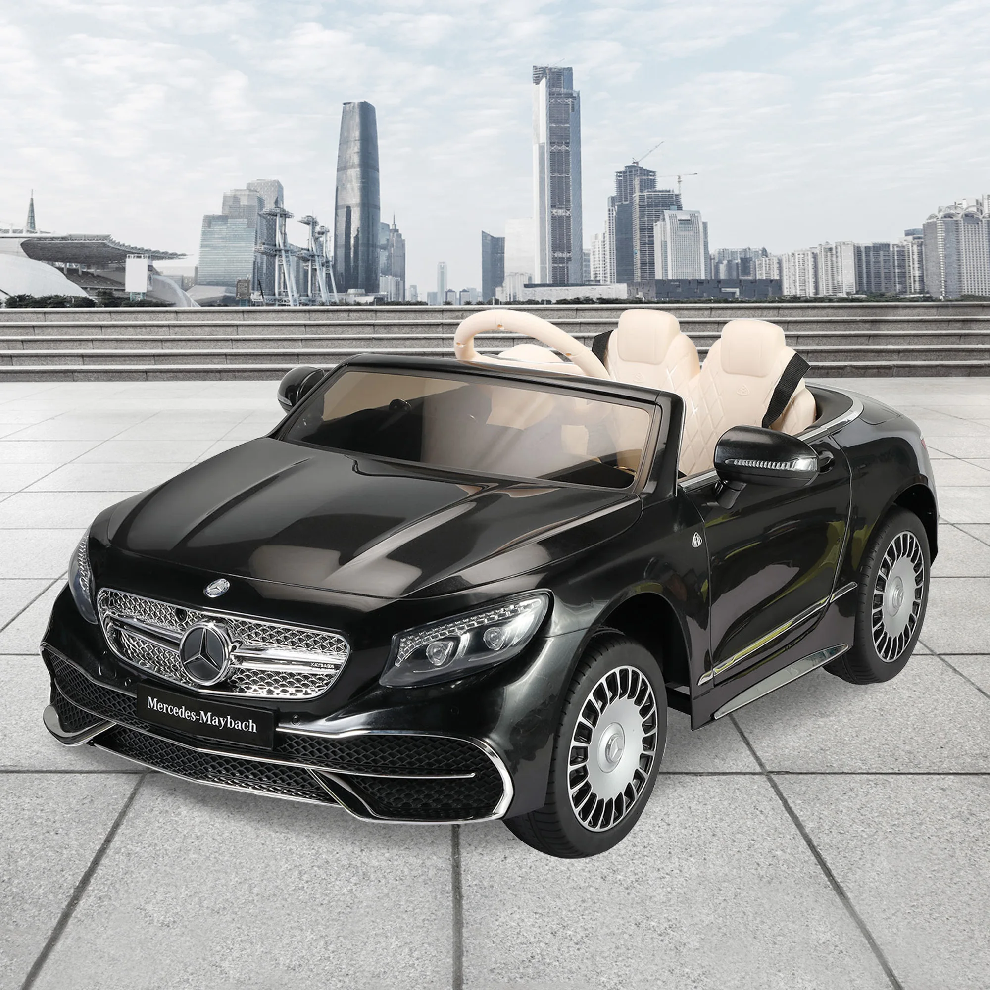 

12V Kid Ride on Car with Parental Remote Control, Licensed Maybach S650 Electric Vehicle with MP3, M