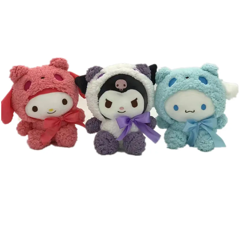 

22cm Kawaii My Melody Kuromi Cinnamoroll KT CAT Plush Toys Children's Cartoon Anime Figures Boys Girls Birthday Christmas Gifts