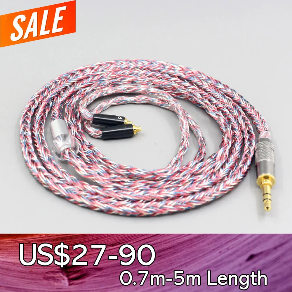

LN007560 16 Core Silver OCC OFC Mixed Braided Cable For MMCX Sennheiser ie200 IE300 IE900 IE600 Shure AONIC 3 4 5 Earphone