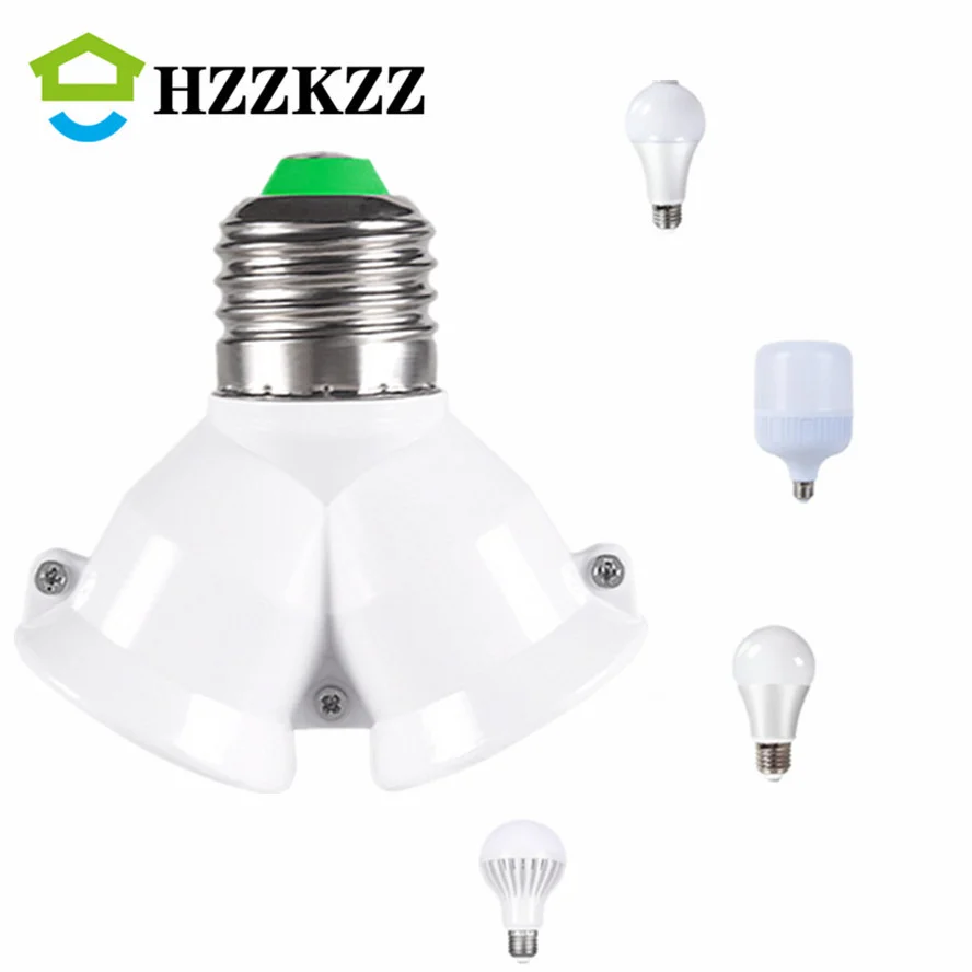 

Selling E27 to 2 E27 splitter Lamp Bulb base Adapter Converter 2E27 265V 2A LED Y Shape Socket Light Holder Conversion socket