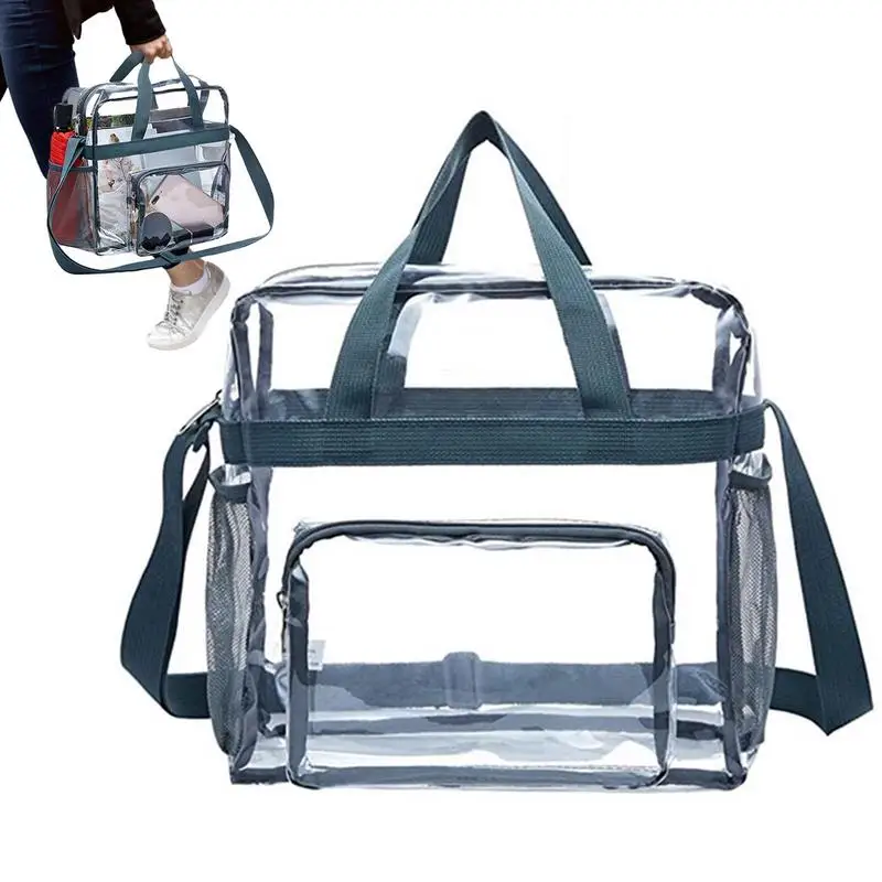 Transparent Shopping Bag Clear Backpack For Men And Women See Through Tote Bag With Shoulder Women's Handbag For Gym Work Sports