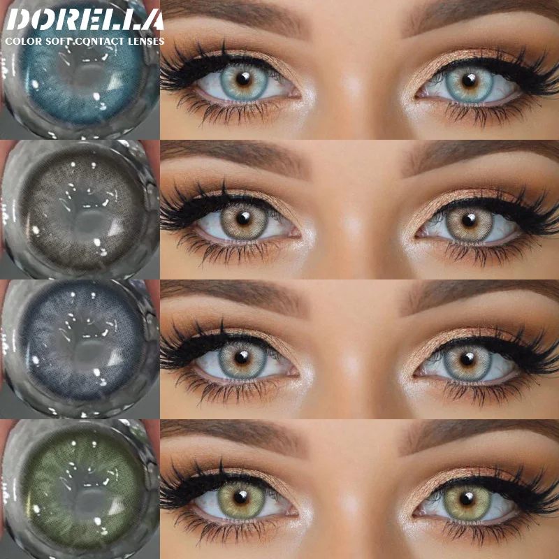 

1 пара цветных контактных линз orella для глаз, синие линзы, коричневые контактные зеленые линзы, натуральные линзы, серое глазное стекло на год