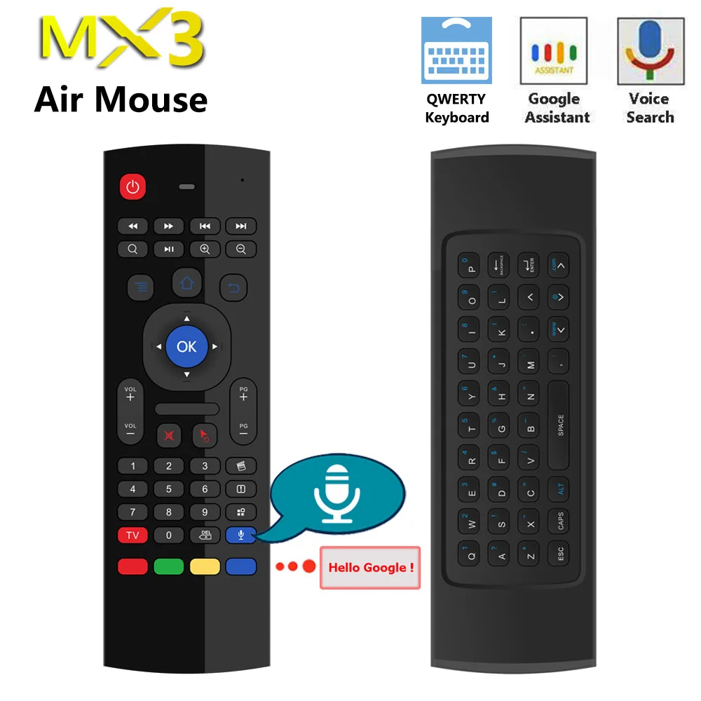 

Пульт дистанционного управления MX3 Air Mouse с голосовой подсветкой, 2,4 ггц