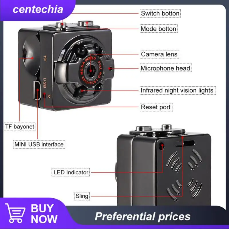 

Infrared Small Camera Portable Infrared Night Outdoor Sports Camera Usb Charge Sq8 1080p Mini Camcorders Mini Outdoor