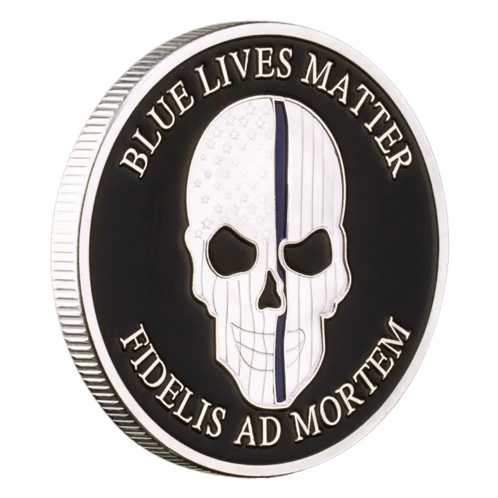 Blue Lives Matter Департамент полиции Нью-Йорка Посеребренная памятная монета Тонкая