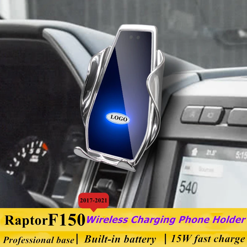 

Dedicated for Ford F150 SVT Raptor 2017-2021 Car Phone Holder 15W Qi Wireless Car Charger for iPhone Xiaomi Samsung Huawei