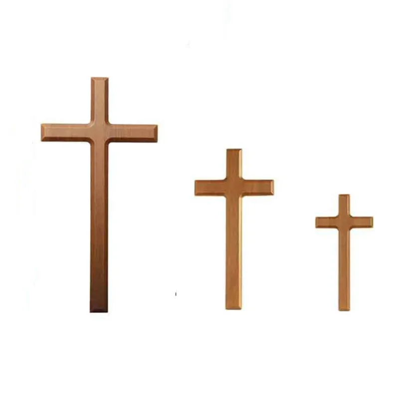 

Trendy Cross Wall Decoration Accessories High-end Sandalwood Oak Grain Pendant Christian Living Room Decorative Ornament
