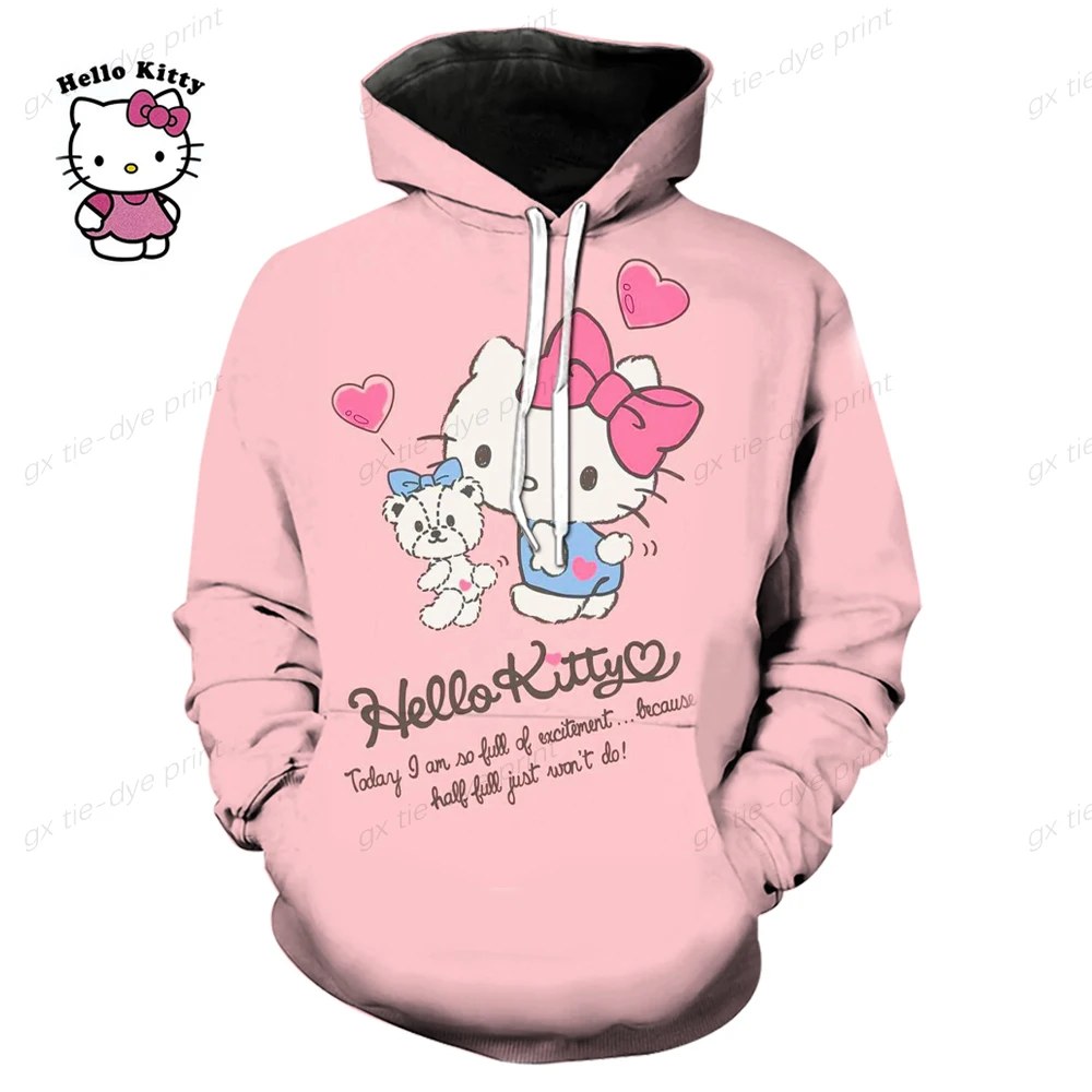 

Женская толстовка с капюшоном HELLO KITTY, большие размеры