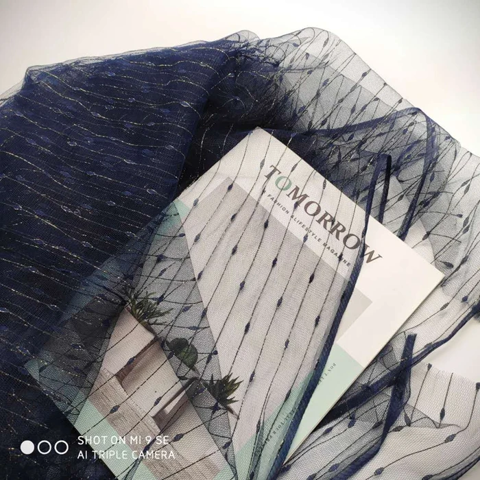 Широкая 150 см высококачественная сетка с золотой нитью сетчатая кружевная ткань