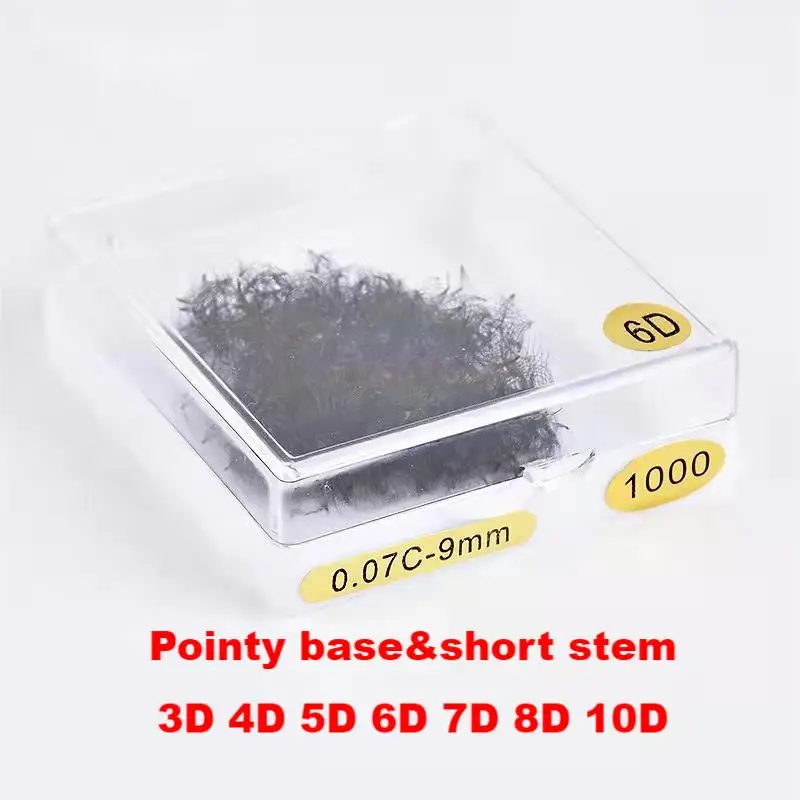 

MLJ 3-14D Pointy Base Medium Stem Sharp Thin Loose Fans Promade Russian Volume Fans Cluster Pre made Eyelash Extensions