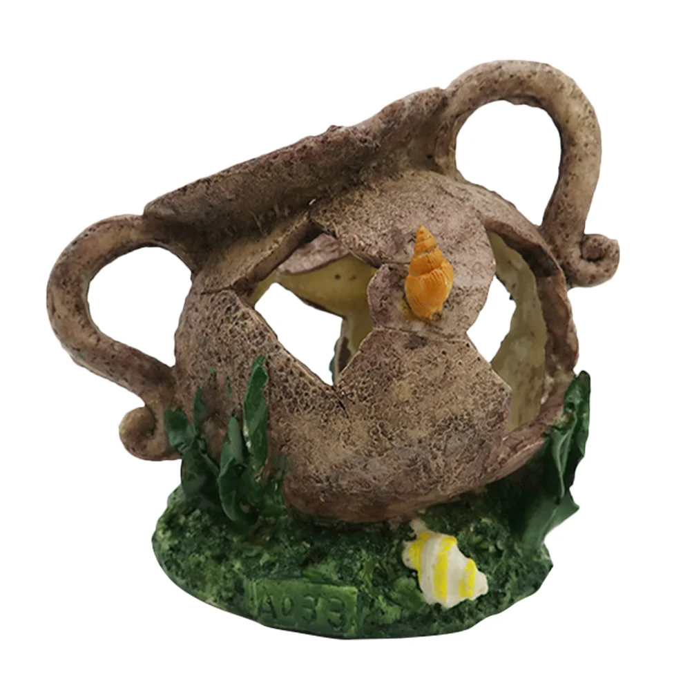 

Fish Aquarium Tank House Hideout Resin Shrimp Shelter Decor Decorations Underwater Cave Hideaway Ornament Vintage Decoration