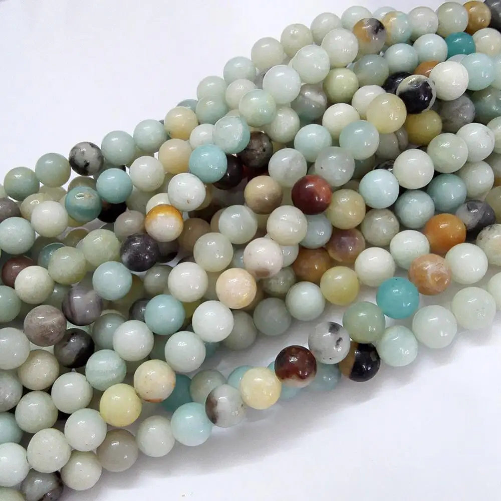 

230PCS/5Strand Amazonite Beads Strands Round 8mm Hole: 1mm; about 47pcs/strand 15.5 inches(39.5cm)