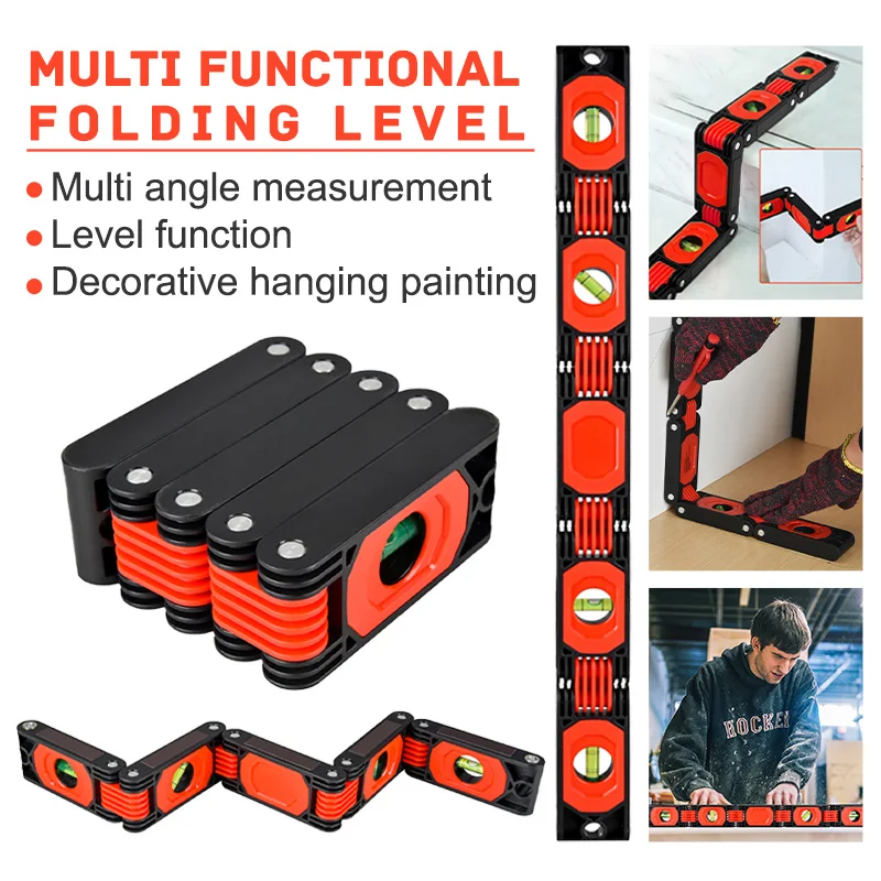 

New Multi-Function Foldable Level 28-Inch Multi-Angle Measurement Woodworking Tools Precise Leveling in Any Position Save Time