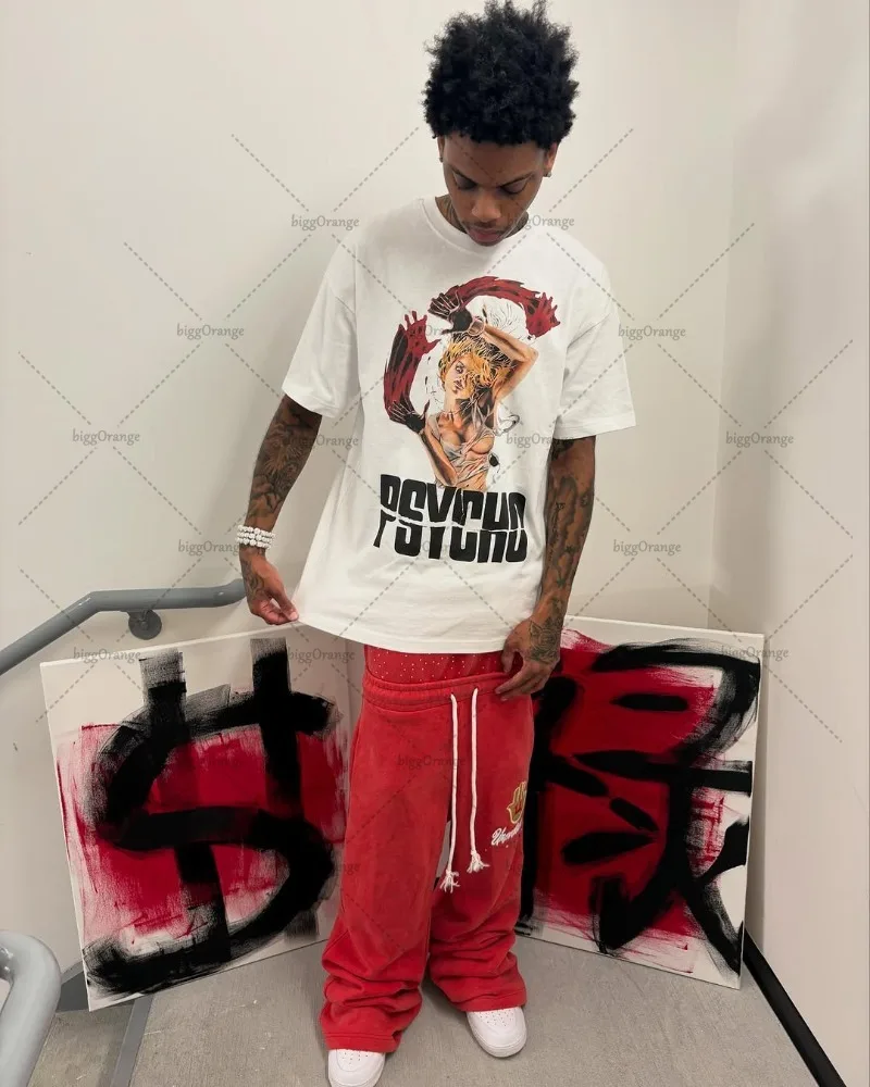 Новинка 2025 европейские и американские мужские белые топы уличная модная одежда