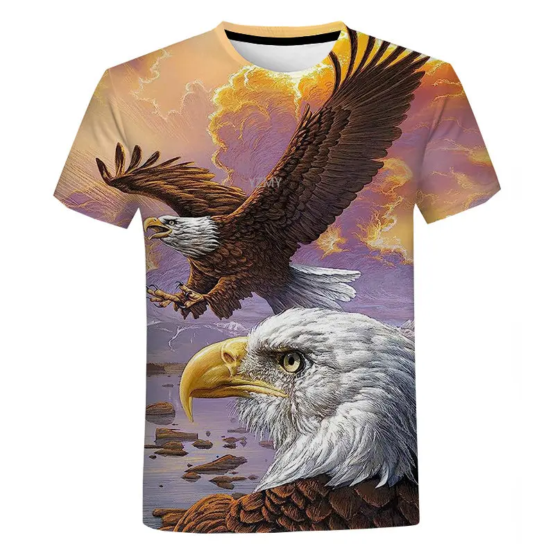 

Eagle Animal 3d Printed T Shirt Summer Fashion Men's O'neck Short Sleeve Oversized T-shirt Top Hot T Shirt