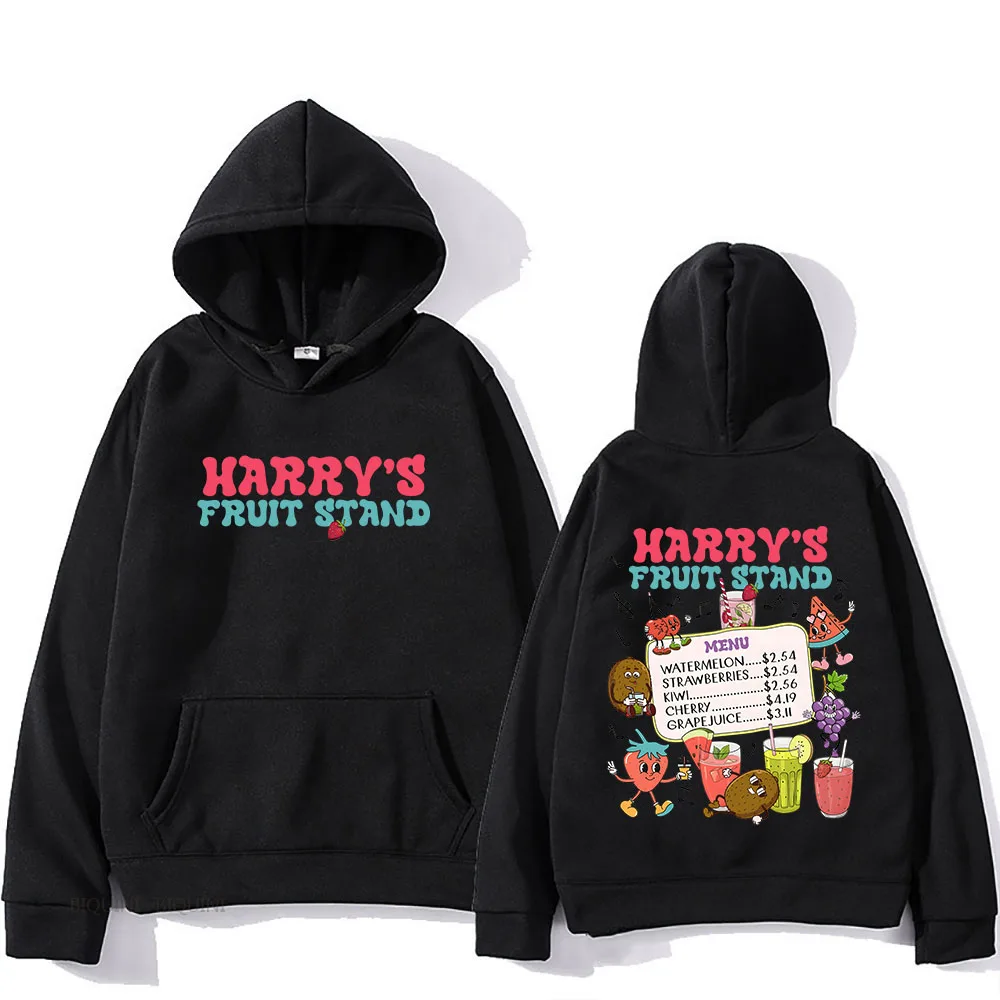 

Harrys Fruit Stand Hoodies Cartoon Print Mens Comfortable Sweatshirts with Hooded Long Sleeve Male Autumn/Winter Pullovers Soft