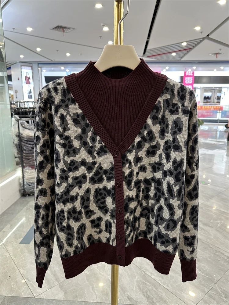 Поддельный двухсекционный пуловер для молодой мамы вязаный осенне-зимний новый