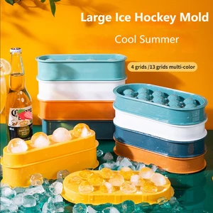 Round Ice Cube Tray with Lid Ice Cube Mold Refrigerator Spherical Ice Box Large Ice Mold Box DIY Ice Cream Moulds Kitchen Tools