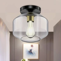 depuley 8 6 modern semi flush mount ceiling light vintage ceiling lamps with glass shade for bathroom hallway corridor e26 base