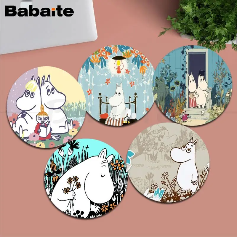 

Cartoon M-moominS Mousepad DIY Round Thickened Mouse Pad Oversized Gaming Keyboard Table Mat Desk Set Accessories Desktop Mat
